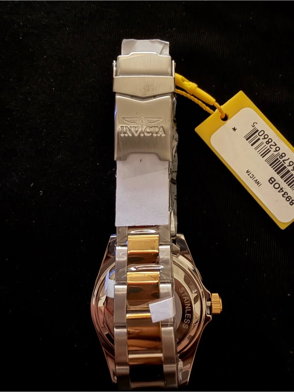 Invicta Two-Tone Black and Gold Men's Stainless Steel Watch